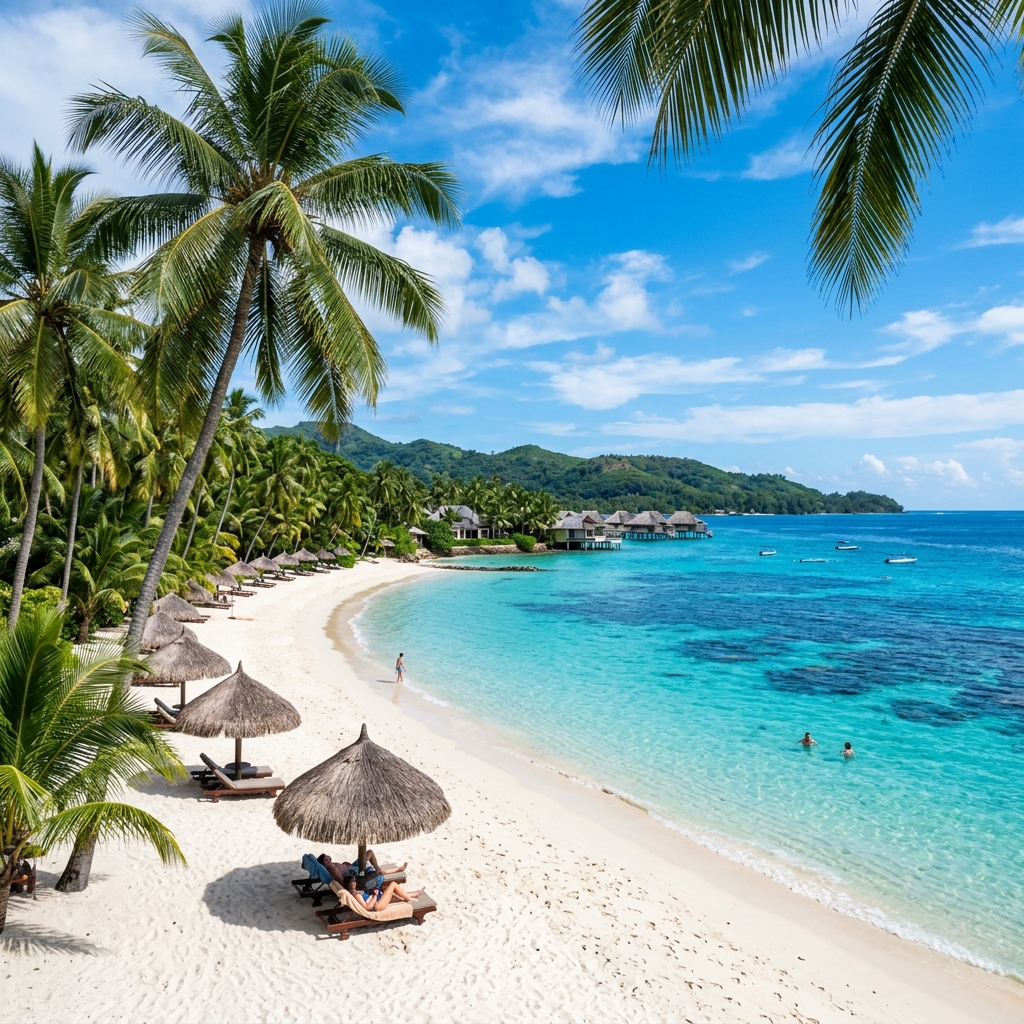 Breathtaking tropical beach with crystal clear turquoise water